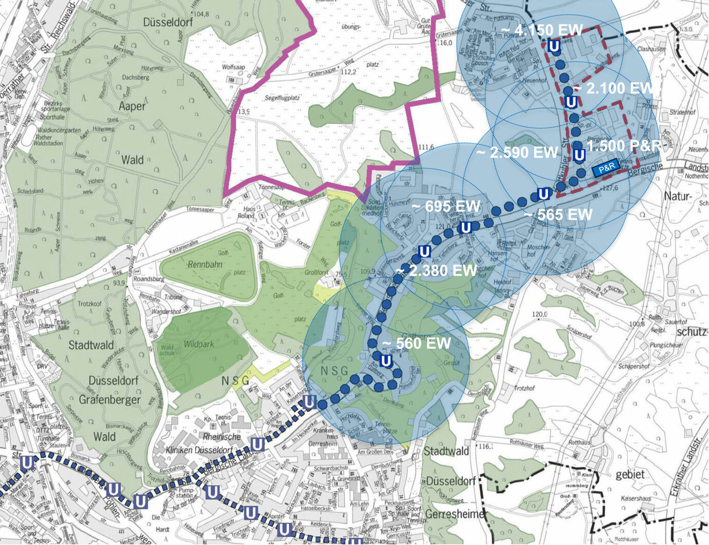 Mögliche Nutzer der Vorzugsvariante Straßen- und Stadtbahn