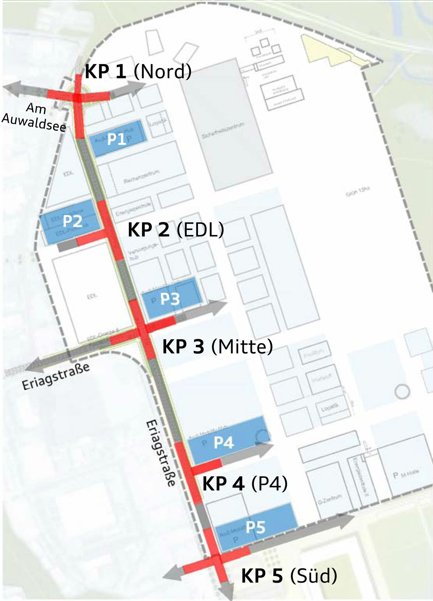 Lageplan mit Donau im Norden und Auenlandschaft im Osten