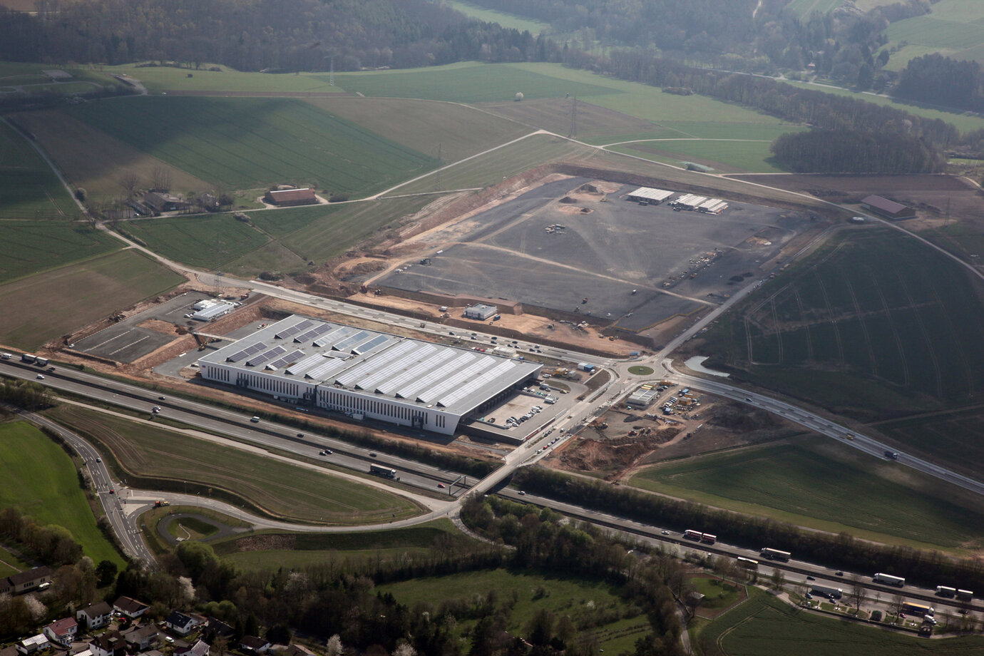 Luftbild des Gewerbegebiets