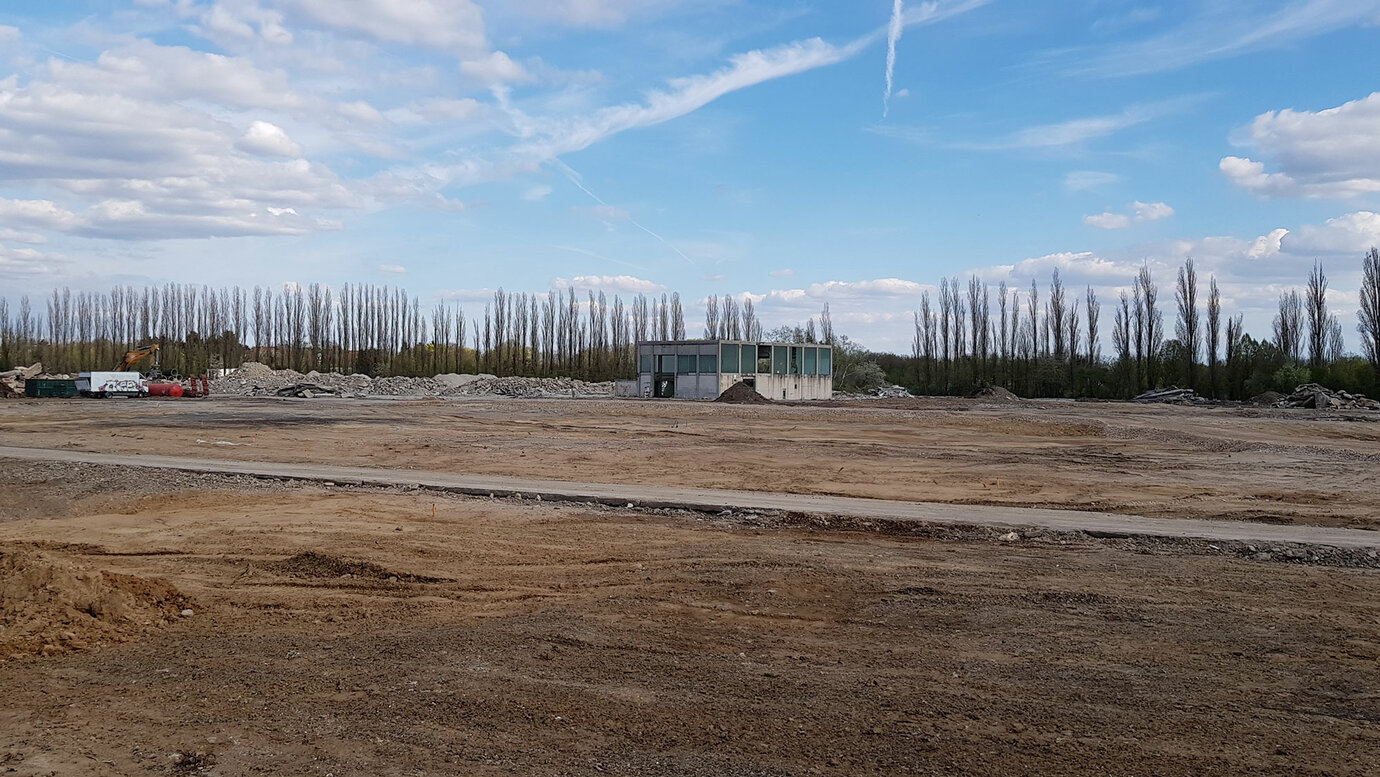 Impression vom abgeräumten Plangebiet im April 2019