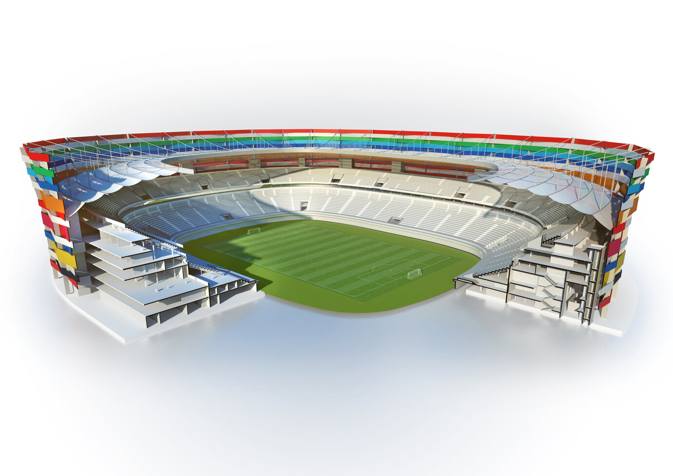 Al Gharafa Stadion, Schnitt